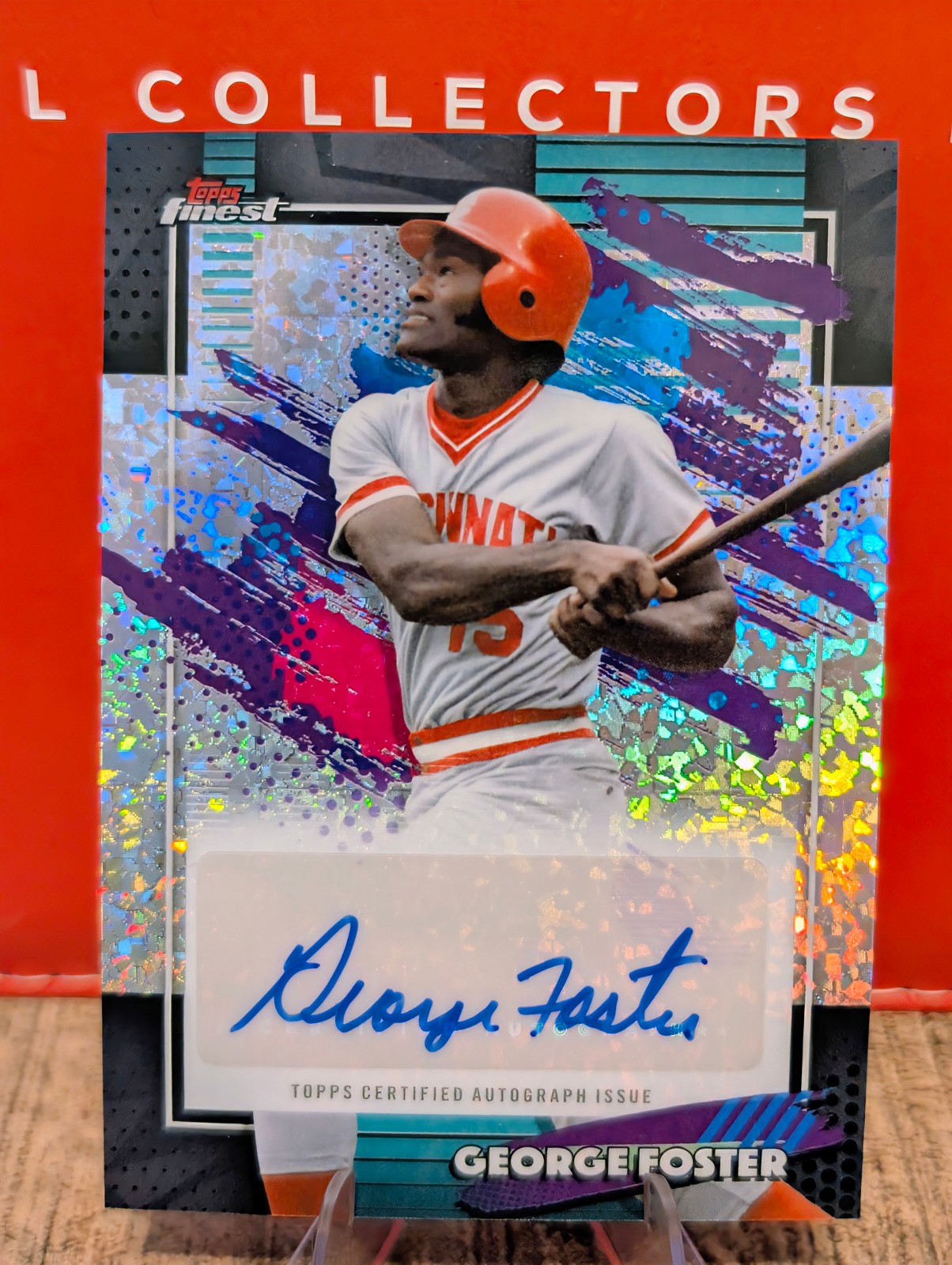 2026 Topps Finest - George Foster #FMA-GF Mini Diamond Refractor Autograph Reds