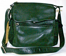 Fossil Black Pebbled Leather Bag Handbag Purse Crossbody Soft VGUC