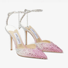 Jimmy Choo Saeda Pink Rhinestone Heels