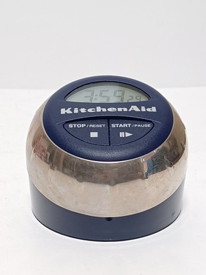 Kitchen Aid Digital Kitchen Timer Blue & Chrome Cooks Series - Tested/Working