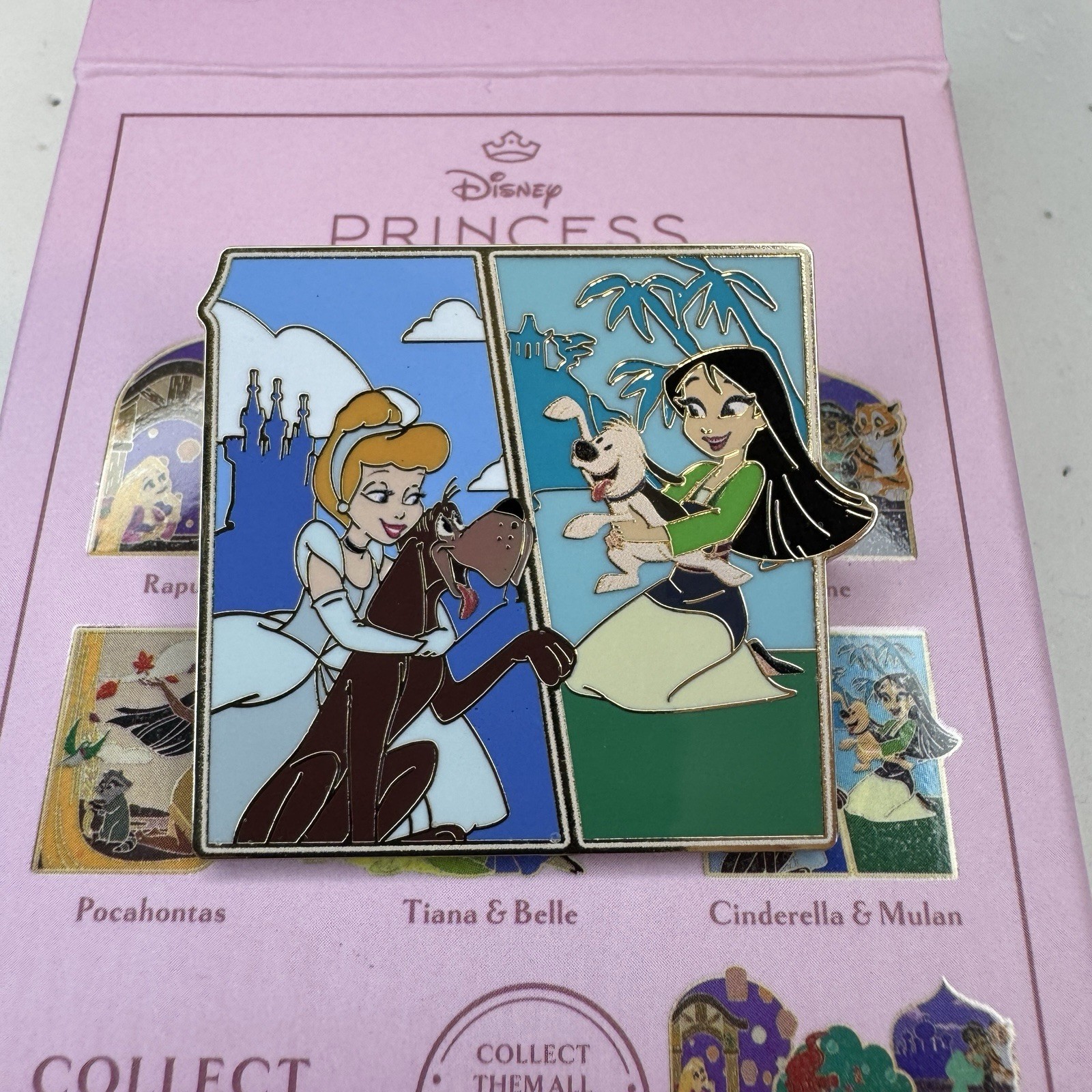 Disney Loungefly Cinderella Mulan Princess Puzzle Pin Boxlunch