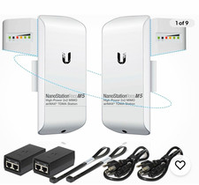 Ubiquiti NanoStation locoM5 Bridge 2-Pack w/ PoE . Station Access Point