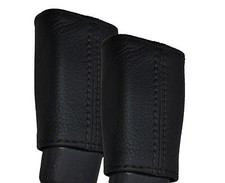 BLACK STITCH FITS ALFA ROMEO 159 05-12 2X FRONT SEAT BELT LEATHER COVERS ONLY