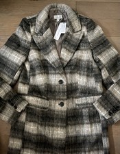 Retro 70’s style Chocolate brown and cream Long Winter Coat. TopShop. UK6 EU34.