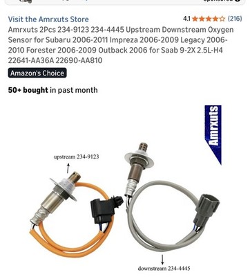 Amrxuts 2Pcs 234-9123 234-4445 Upstream Downstream Oxygen Sensor 