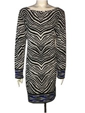 MICHAEL KORS FASHION DRESS SIZE XL LONG SLEEVE ZEBRA PRINT