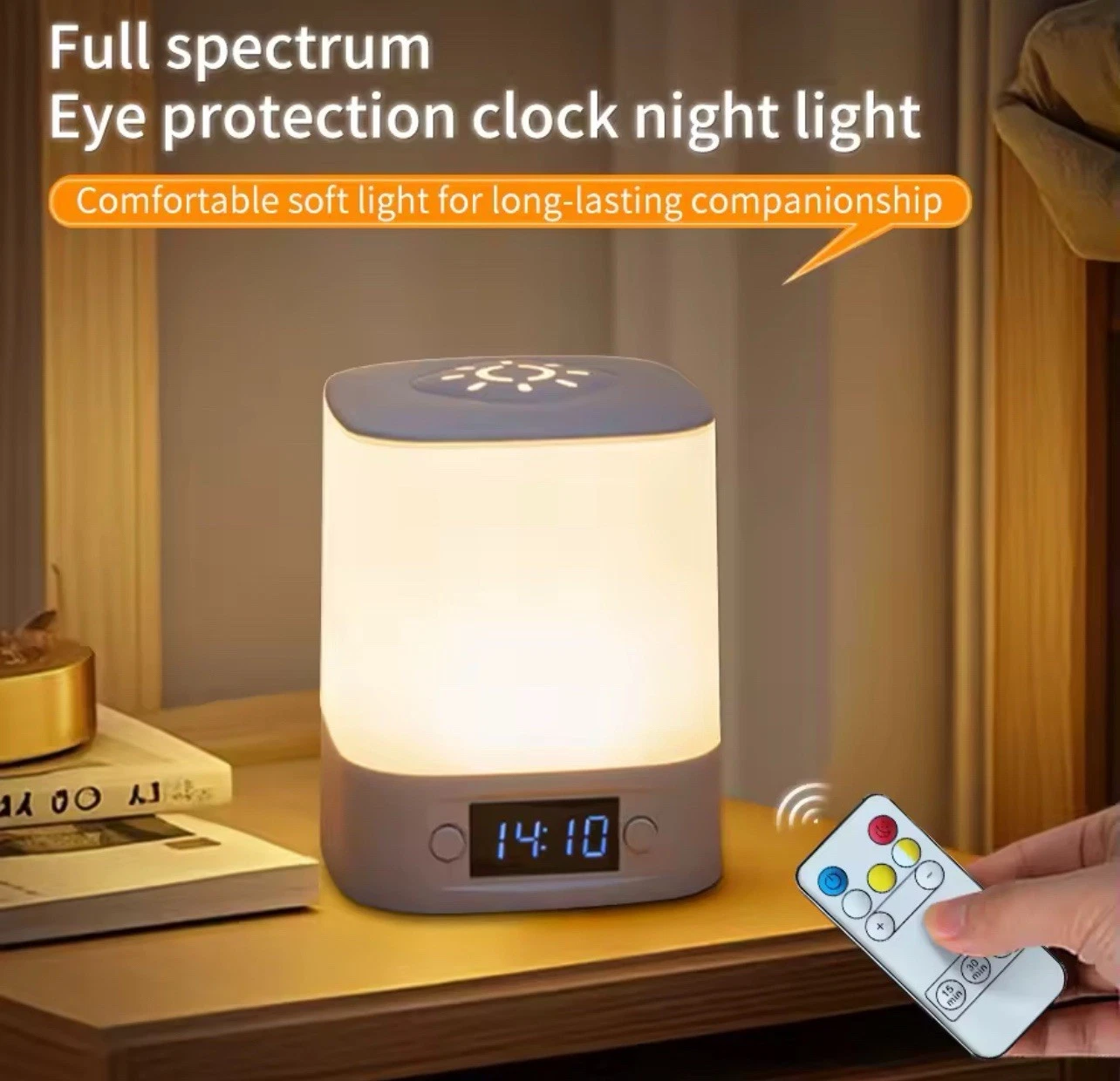 Portable LED Night Light Clock Time Display Warm Light Desk Lamp Dimmable
Opens in a new window or t