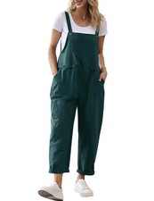 YESNO Women Long Casual Loose Bib Pants Overalls Baggy Rompers Jumpsuits with...
