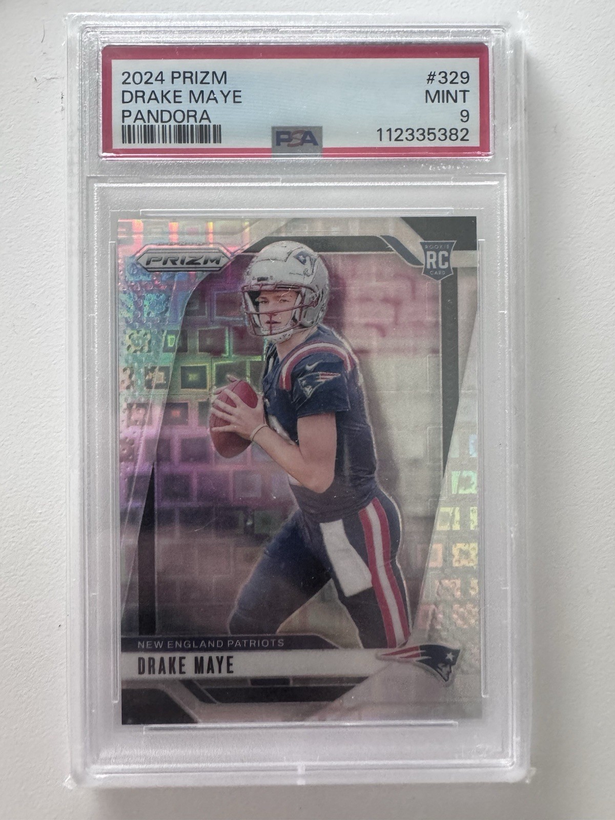 2024 Panini Prizm Rookies Drake Maye #329 Pandora Prizm /400 (RC) Pats PSA 9