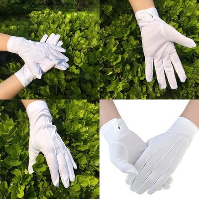 Adult White Gloves for Ceremony School Boys and Girls White Elastic Gloves