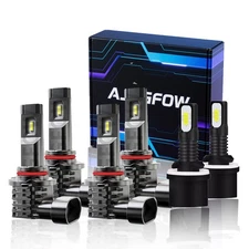 6X LED Headlights + Fog Lights Bulbs Kit 6000K For Chevy Silverado Pickup Truck