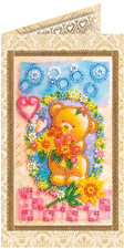 Embroidery Postcard Kit A CLEARING IN THE FLOWERS Craft Gift Set