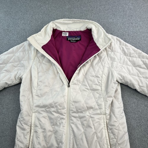 Patagonia Jacket Kids XXL 16 White Long Sleeve Full Zip Puffy Quilted Girls - Picture 6 of 13