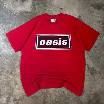 Vintage 90s Red Oasis Brit Pop Band T Shirt Liam Noel Gallagher Blur