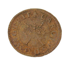 King Charles I Copper Farthing Coin AD 1635 Tower under King Antique