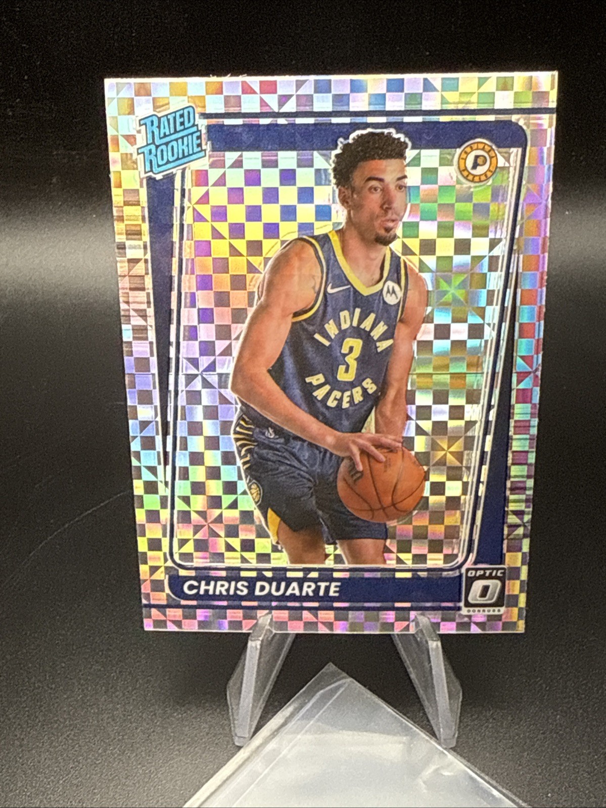 2021-22 Donruss Optic Chris Duarte Checkerboard Prizm Rated Rookie RC #173