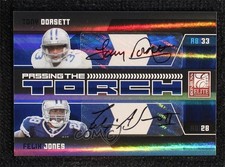 2009 Donruss Elite Passing the Torch 10/25 Felix Jones Tony Dorsett Auto HOF 1q7