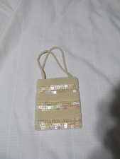 Vintage La Regale Ivory Beaded Sequin Evening Small Purse
