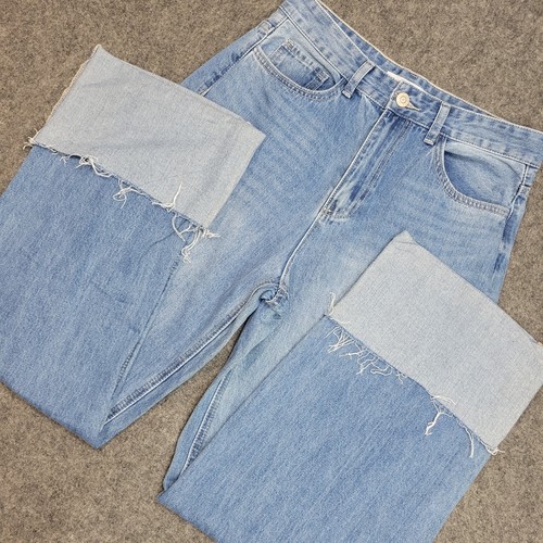 YMI Jeans Womens 9/29 Blue Denim Distressed Cuffed Dixie Fit Grunge Streetwear