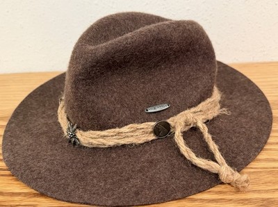 Vintage Alpen Kitz Austria 100% Wool Fedora Hat size 55