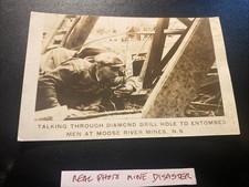 Real Photo Postcard RARE ! Entombed Men Moose River Mines N.S. 1936
