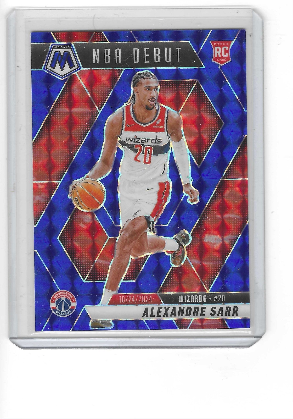 2024-25 Panini Mosaic - NBA Debut Alexandre Sarr #254 Blue Mosaic Prizm /199