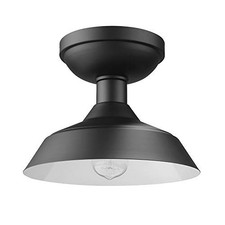  44677 Kurt 1-Light Outdoor Indoor Flush Mount Ceiling Light, Matte Black, Kurt