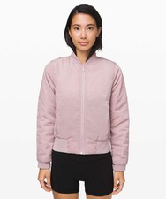 Lululemon Non-Stop Bomber Reversible Jacket in Smoky Blush, Size 8