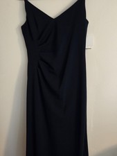 NWT DAVID's BRIDAL NAVY BLUE FORMAL DRESS Size 8 LONG LENGTH NEW WITH TAGS