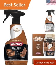 12 Fl Oz Leather Cleaner  Conditioner with UV Protection for Car Seats  Shoes