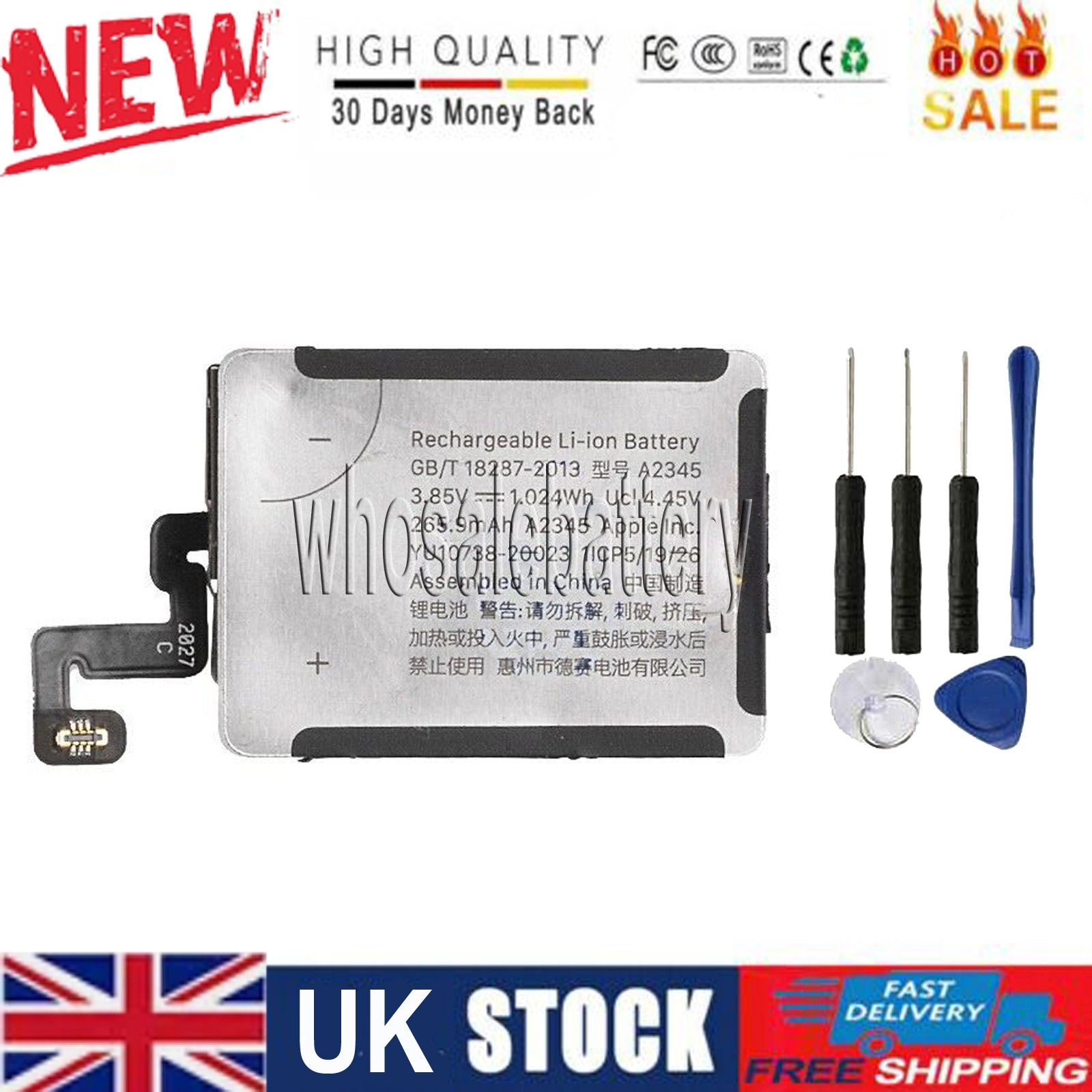 Battery for Apple Watch Series 6 40mm GPS Version and Cellular Version A2345