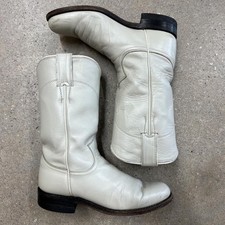 Vintage Justin ropers White/cream leather cowboy made in USA boots