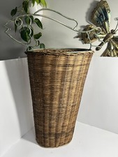 Vintage Rattan /Metal Fish Umbrella Holder Country Cabin Farmhouse Lakeside