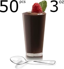 50 3 Oz Disposable Plastic Straight Wall Shooter Glasses Clear Dessert Cups a...