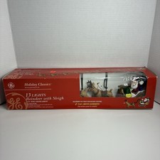 GE Holiday Classics Trineo de Santa 13 luces de reno árbol colgante 7,5 pies de colección 2003