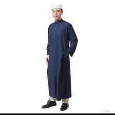 Men Islamic Pray Thobe Long Sleeve Jubba size 56
