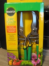 Miracle Gro 2 Pc Pruning Set - 8" Gardening Shears Clippers Scissors Snips Tool
