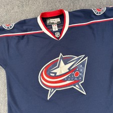 Columbus Blue Jackets Jersey Mens 54 NHL Reebok Steve Mason 1 Fight Strap
