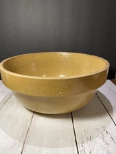 Antique Yellow Stoneware Mixing Dough Bowl 10.5” Perfect Condition Rare Find