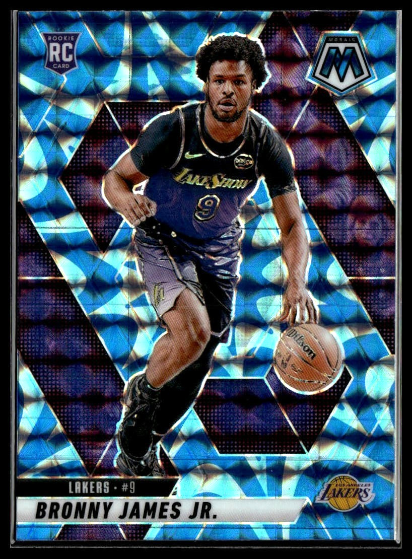 2024-25 Panini Mosaic - Bronny James #214 Reactive Blue Mosaic Prizm (RC)