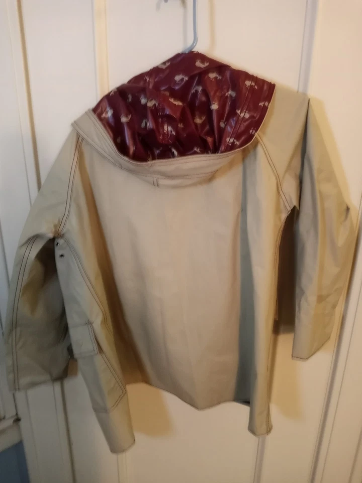 Impermeable de vinilo PVC negro liso/chaqueta de lluvia/abrigo Foto 4 de 4