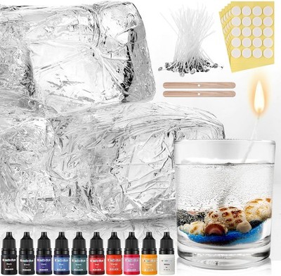 Clear Handmade High Density Jelly Candle Wax with Wick and Stickers with 