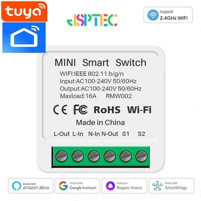16A WiFi Smart Switch MINI   Tuya Smart Life Alexa Google Home 2-Way Contr