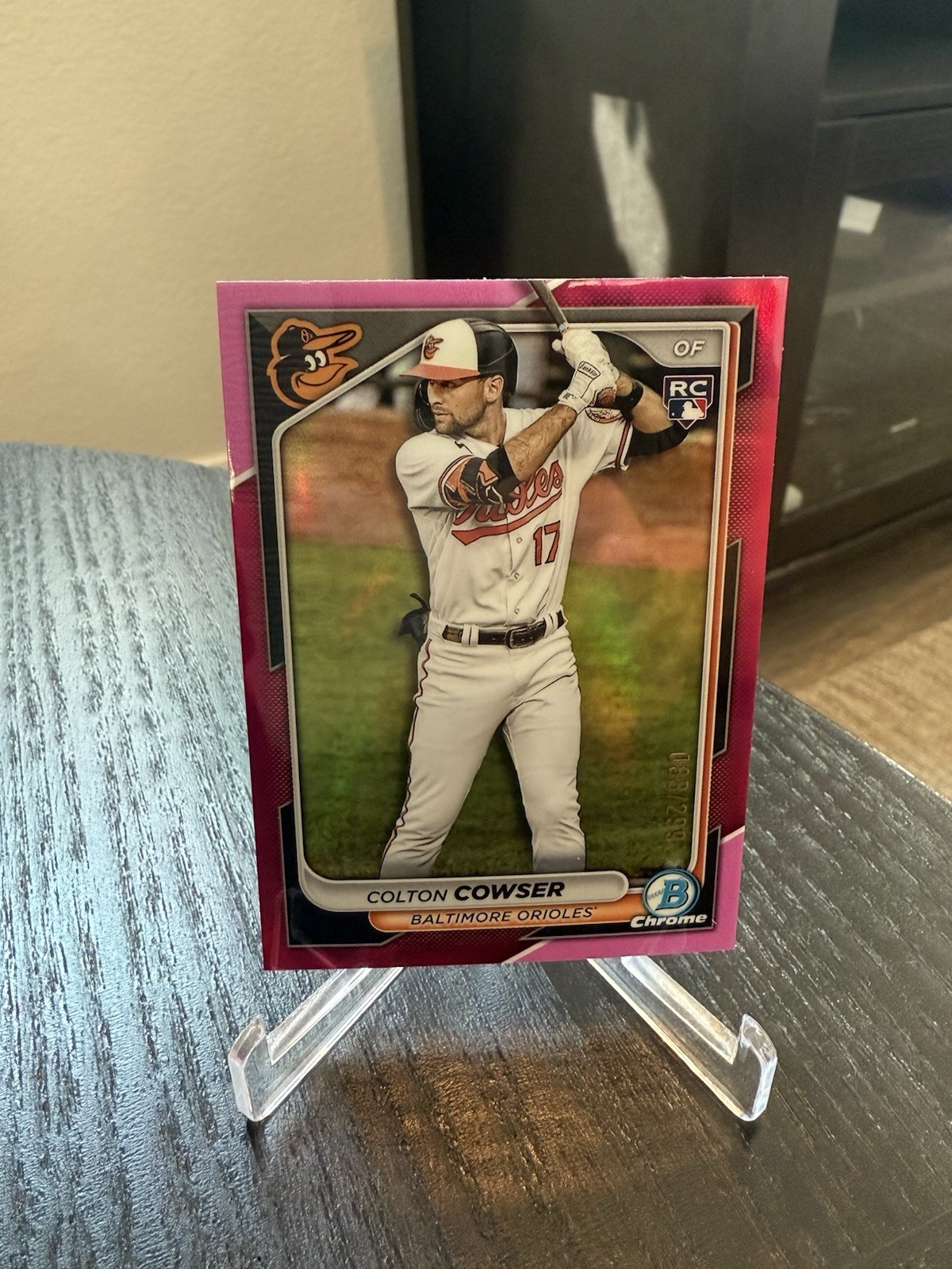 2024 Bowman Chrome Colton Cowser RC Fuchsia Refractor /299 Orioles