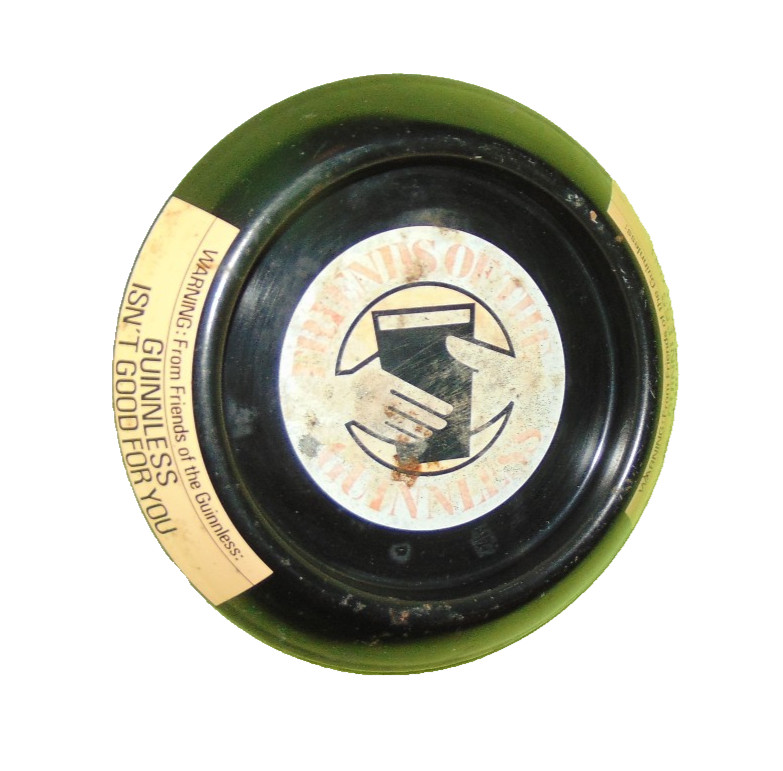 Vintage Guinness Metal Ashtray Friends Of The Guinnless 6.75" Rare Barware Tin