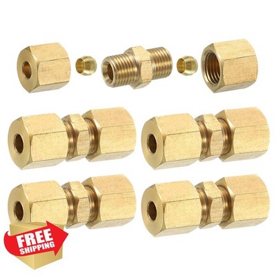 uxcell 5 Pcs Brass Tube Fitting 5mm OD NPT Connector
