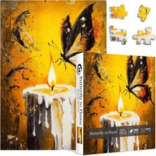 Butterfly To Flame 1000 Pc Jigsaw Puzzle, Brand New-Sealed Box 