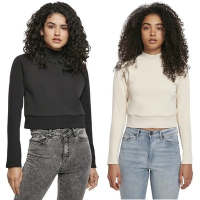 Urban Classics Women's Interlock Short Sleeve High Neck Sweater