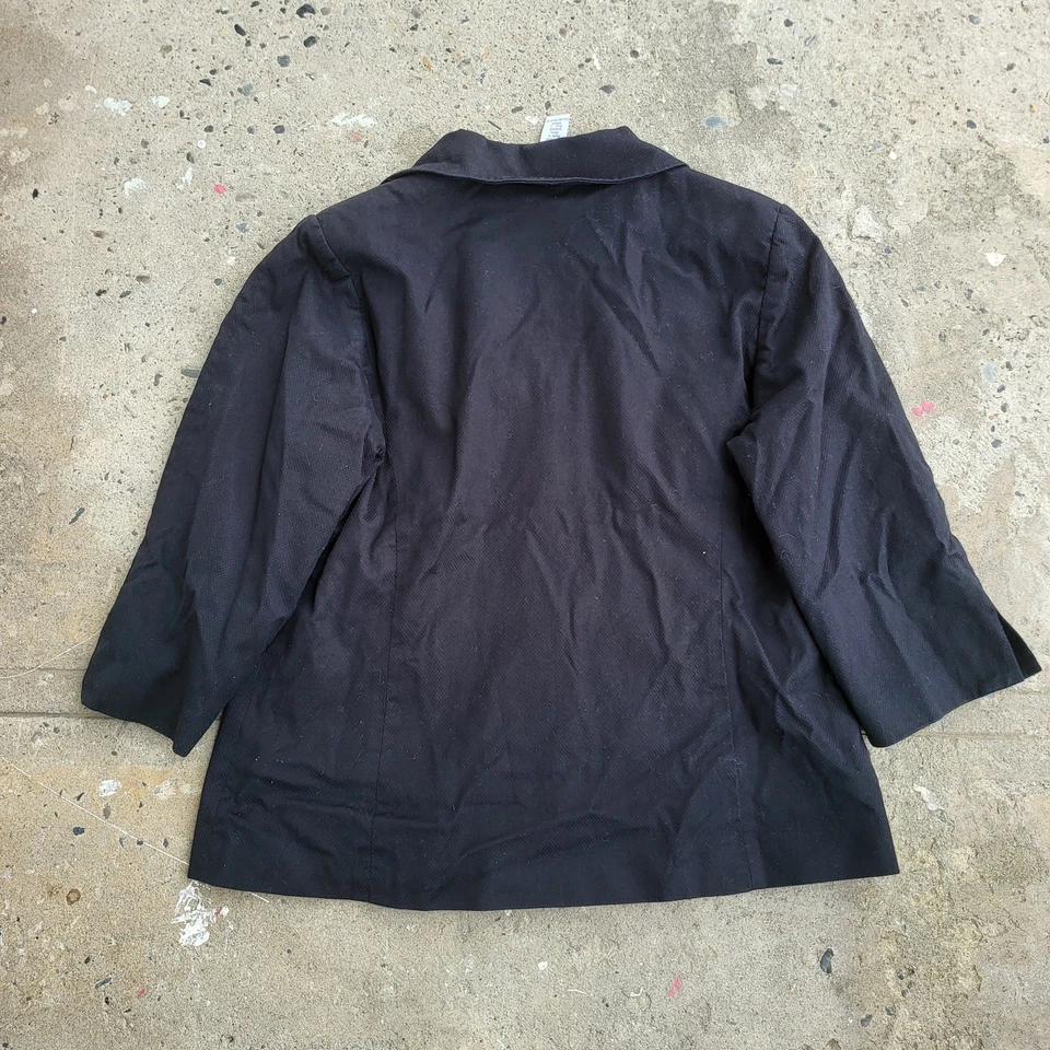 Chaqueta De Colección Y2K Bob Mackie Para Mujer L Negra Cremallera Completa Abrigo Arte Abuela Parches Foto 4 de 4