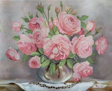 Federici Roses Bead Embroidery Kit DIY Beaded Needlepoint Stitching tk-107